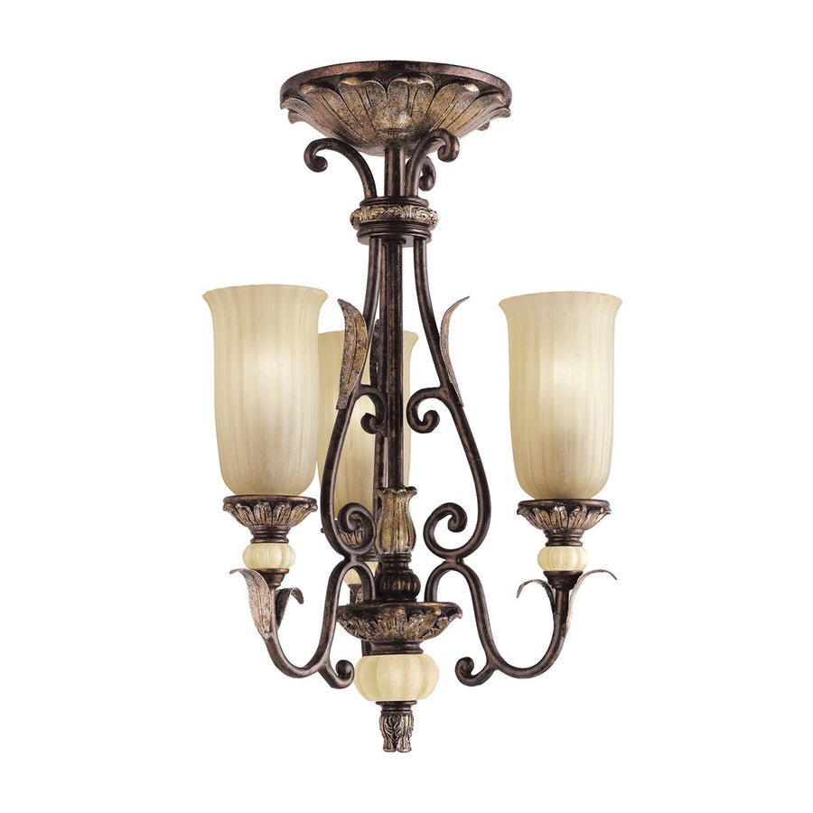 Kichler 3415BKZ Chesley shown as a semi-flush ceiling light