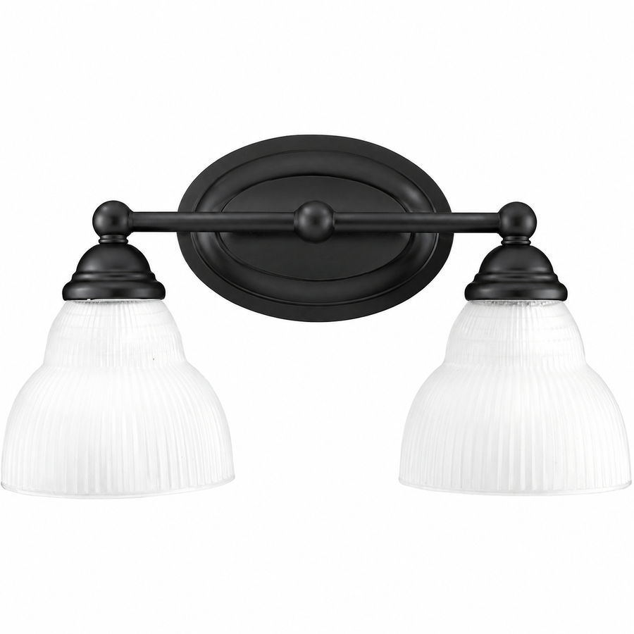 Kichler 5211 two-light bathroom vanity fixture shown with a dark finish and ribbed glass shades