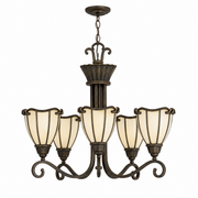 Kichler 66039 AGZ five-light chandelier in bronze with gold accents