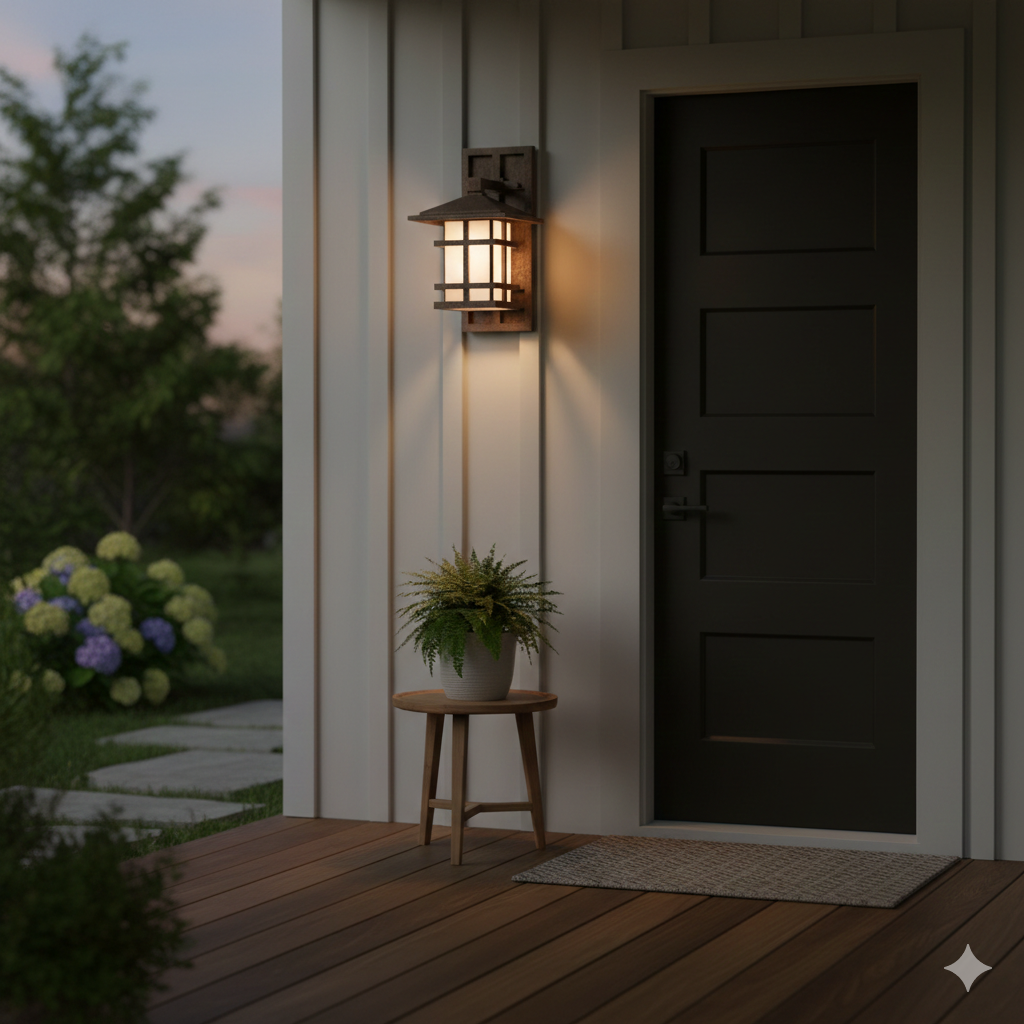 Kichler Outdoor Wall Lantern Light, Aged Bronze Finish, Seedy Glass Panel, Wet Location Rated