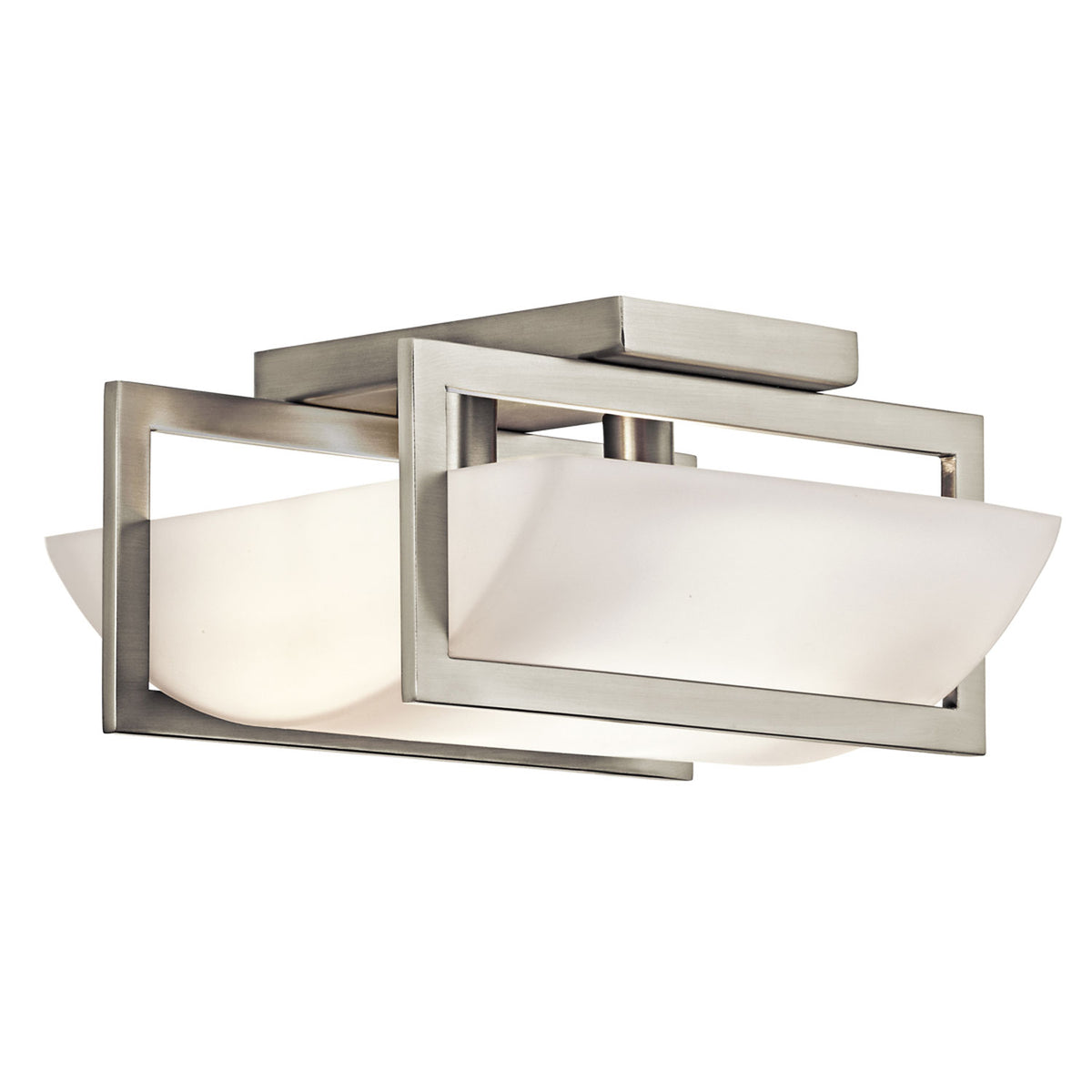 Kichler Crescent View 42419NI two-light semi-flush in Brushed Nickel