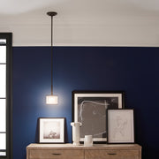 Kichler Lacey 42384MIZ mini pendant installed in a living room