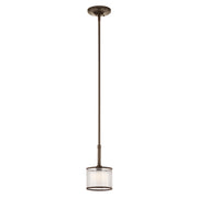 Kichler Lacey 42384MIZ one-light mini pendant in Mission Bronze