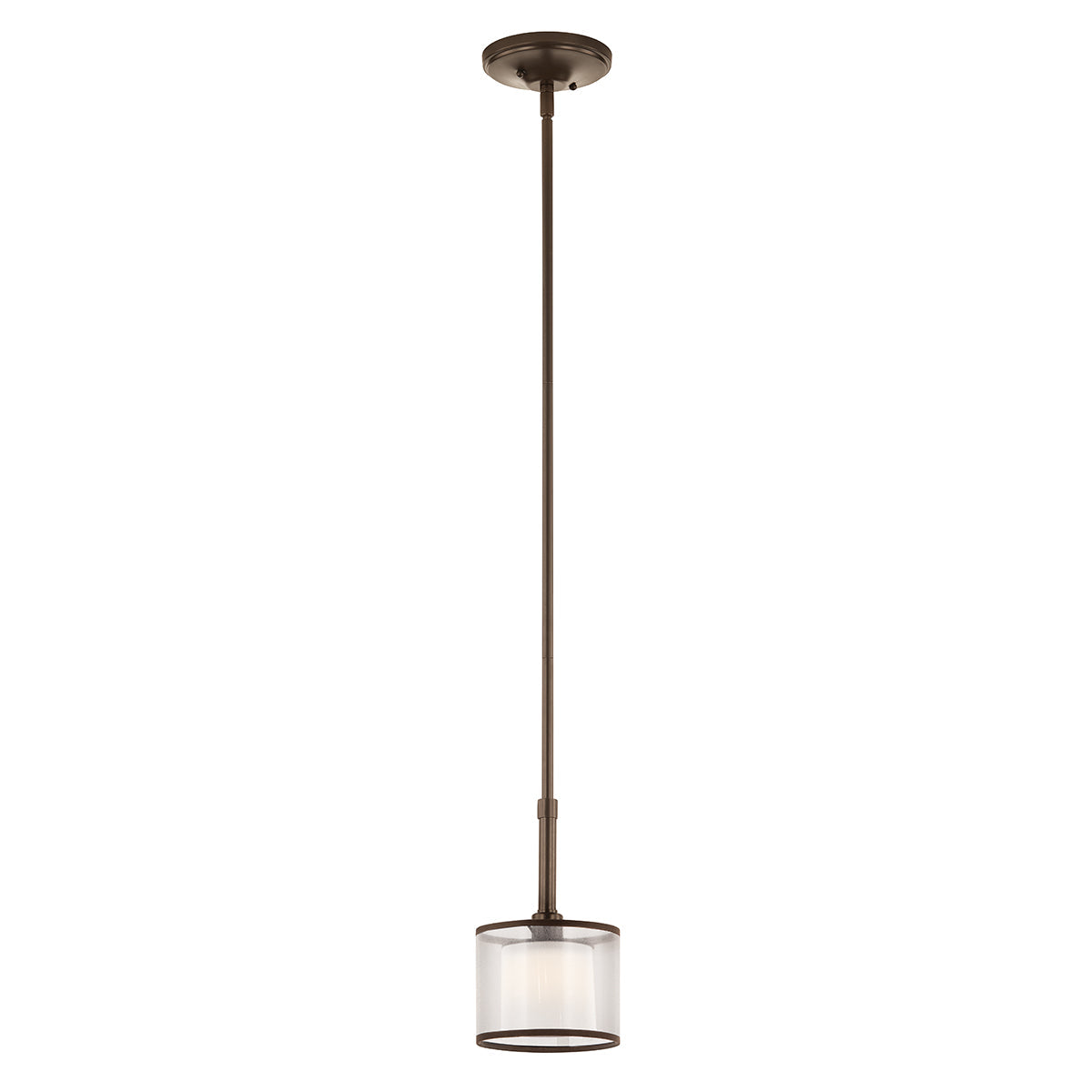 Kichler Lacey 42384MIZ one-light mini pendant in Mission Bronze