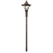 Kichler Cotswold bronze path light with a straight stem and small pale shade