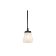 Urban Ice pendant with an Olde Bronze stem and stepped cap above layered tapered glass.