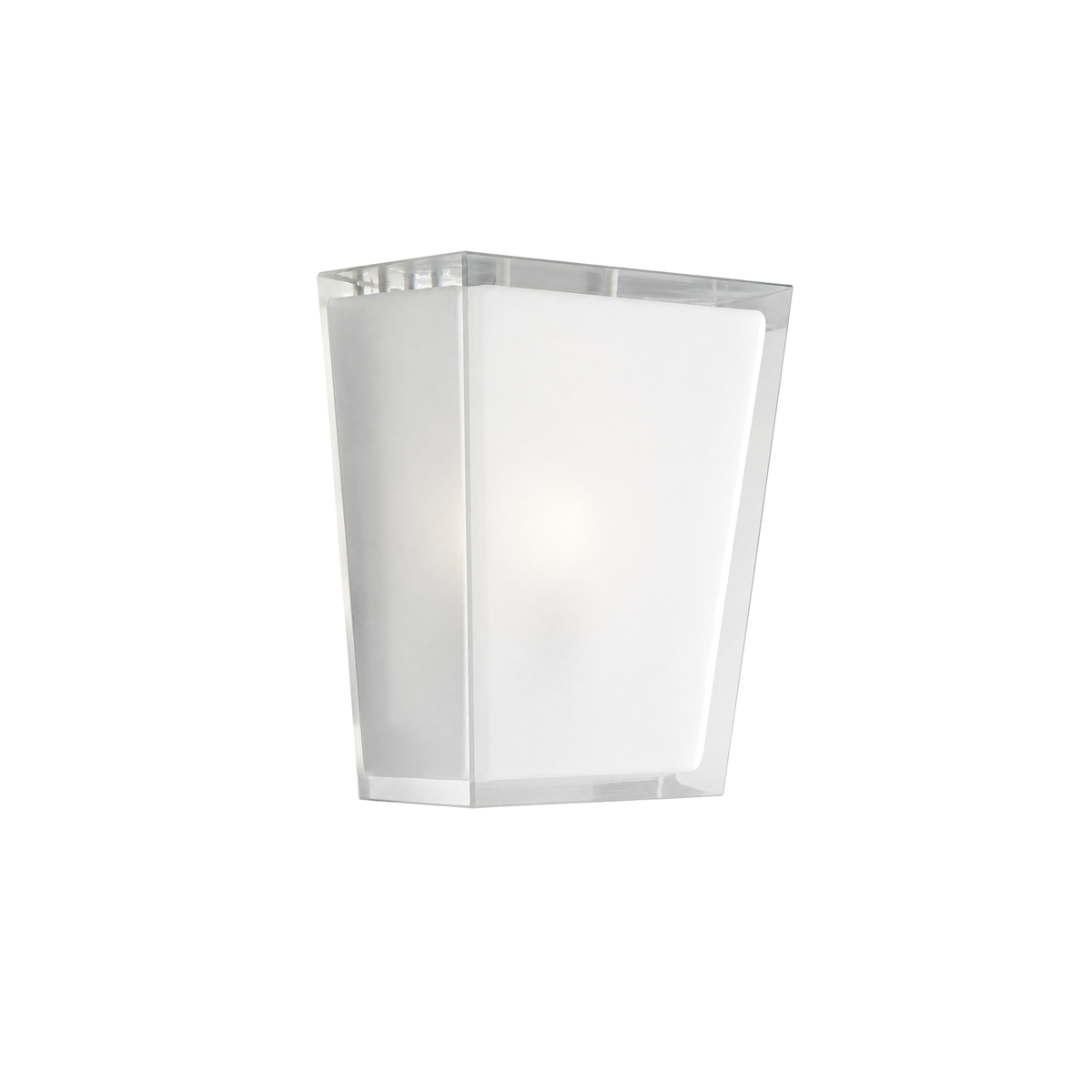 Kichler Urban Ice 6059AP wall sconce with a tapered frosted shade and thick clear glass edges
