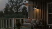 Monarch II 52-inch outdoor fan mounted on a porch ceiling