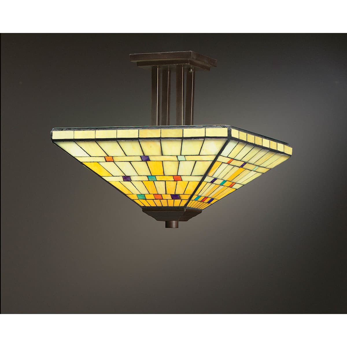 Kichler Mosaico 69052 two-light Tiffany-style semi-flush ceiling light
