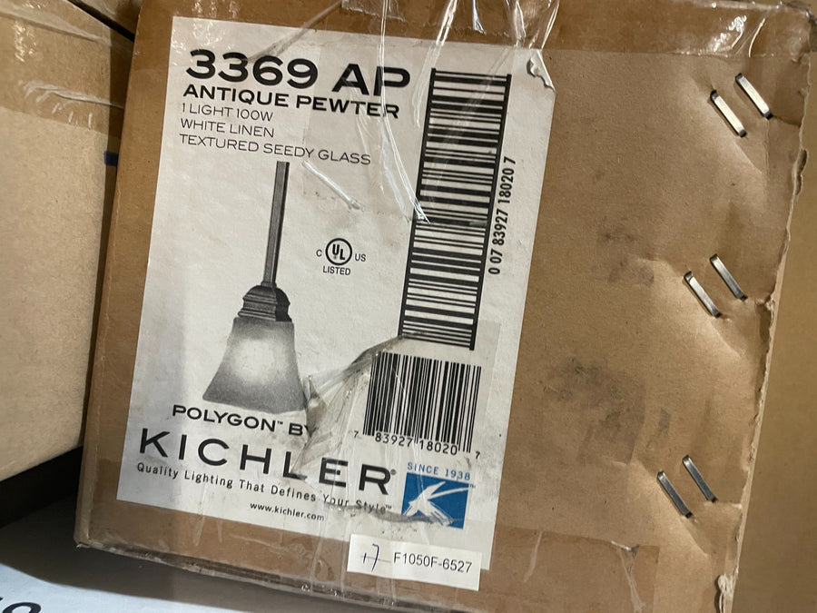 Kichler Polygon 3369AP Antique Pewter carton label