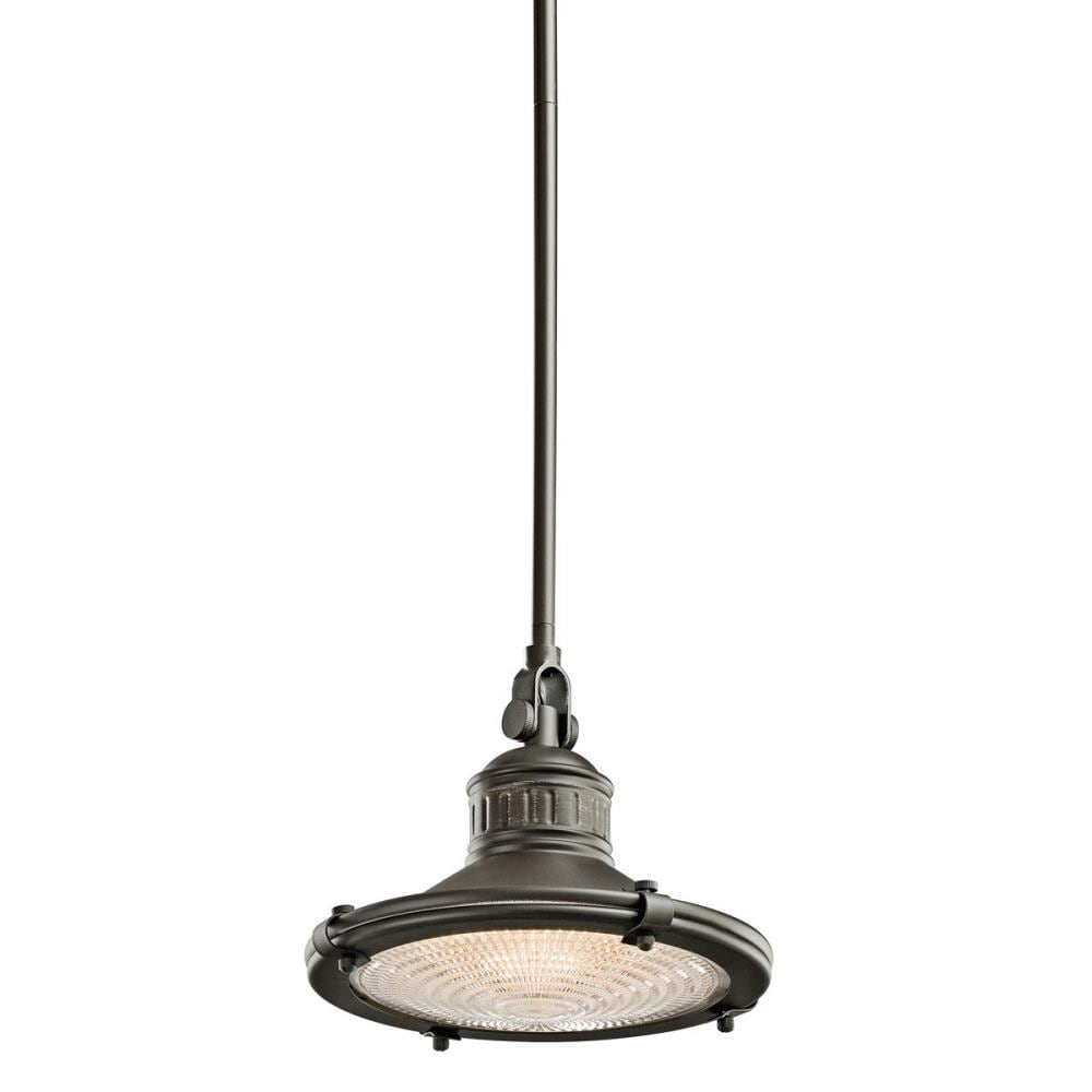 Sayre pendant detail showing the ribbed collar, retaining clips and concentric patterned lens