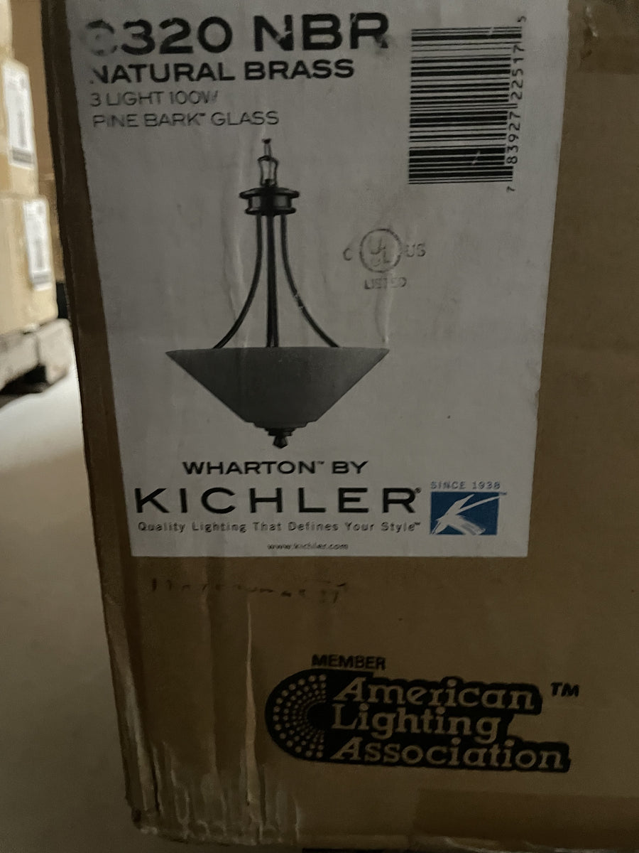 Kichler Wharton 3320NBR Natural Brass carton label
