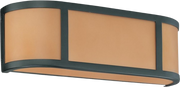 Nuvo Odeon ES wall sconce with parchment glass panels and a bronze frame