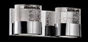 Kuzco Lighting 740402 two-light chrome vanity light with clear bubbled crystal elements