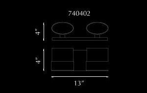 Kuzco Lighting 740402 factory dimension drawing showing 13-inch width and 4-inch profile