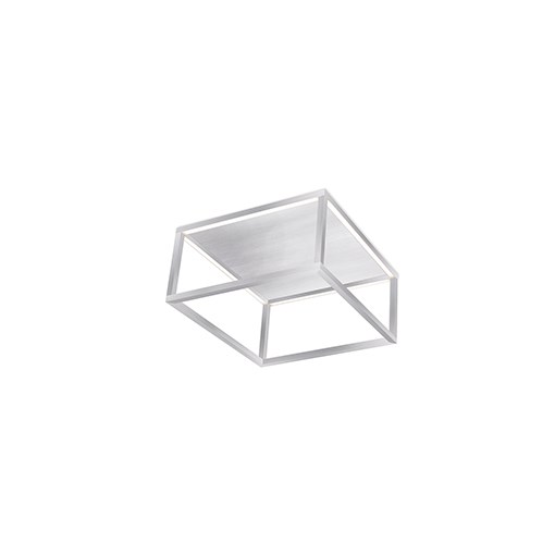 Plaza ceiling light with an open square nickel-tone frame around a central diffuser.