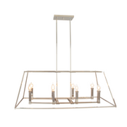 Levico Lighting Casa R748D-PN polished nickel 8-light island pendant front view