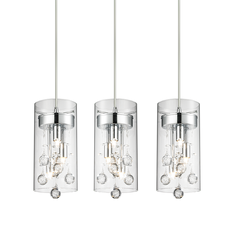 Matteo M23002 nine-light crystal island pendant in Chrome