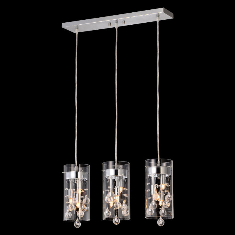 Alternate view of the Matteo M23002 nine-light crystal pendant in Chrome