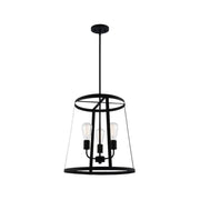 Matteo Bustle Matte Black Open-Frame Pendant Light — C65903MB-1