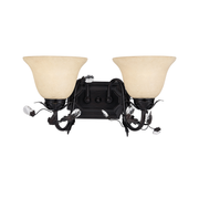 Maxim Elegante two-shade vanity light with leafy branches and clear faceted accents