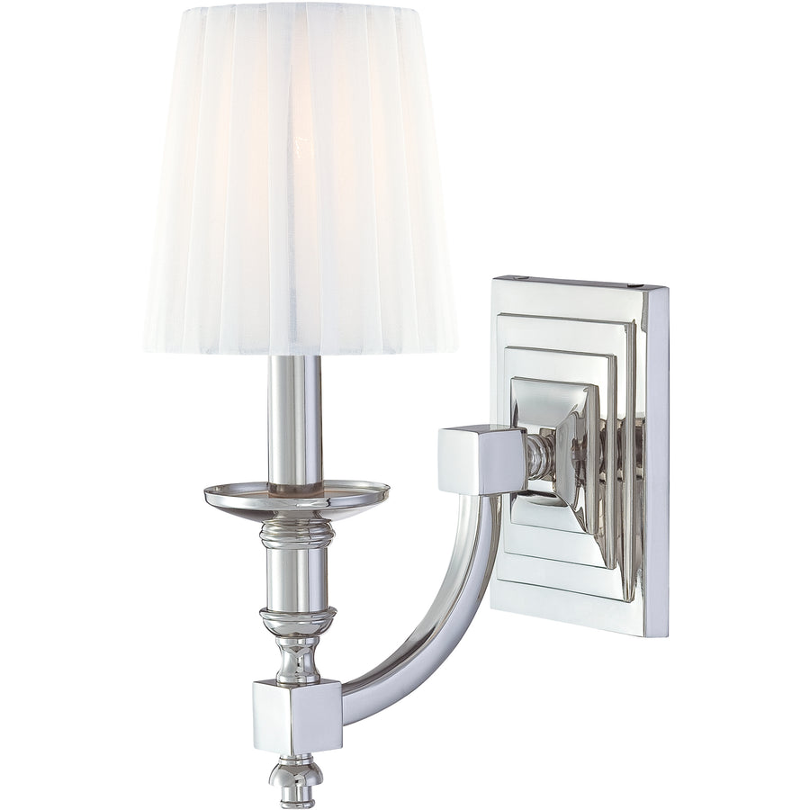 Metropolitan Continental Classics wall sconce showing a stepped backplate and turned decorative details