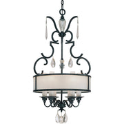 Metropolitan Castellina drum fixture showing curved lower arms and grouped crystal drops