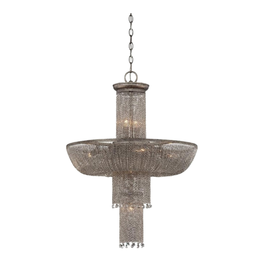 Metropolitan Shimmering Falls N7208-578 chandelier showing tiered bead curtains and the central hanging finial