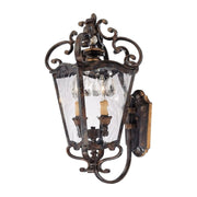 Minka Metropolitan Terraza Villa Aged Patina With Gold Leaf Accents Water Glass Wall Lantern — N3246-270
