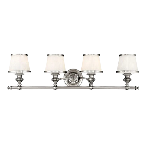 Milton 4-Light Bathroom Vanity Light Fixture In Polished Nickel Finish