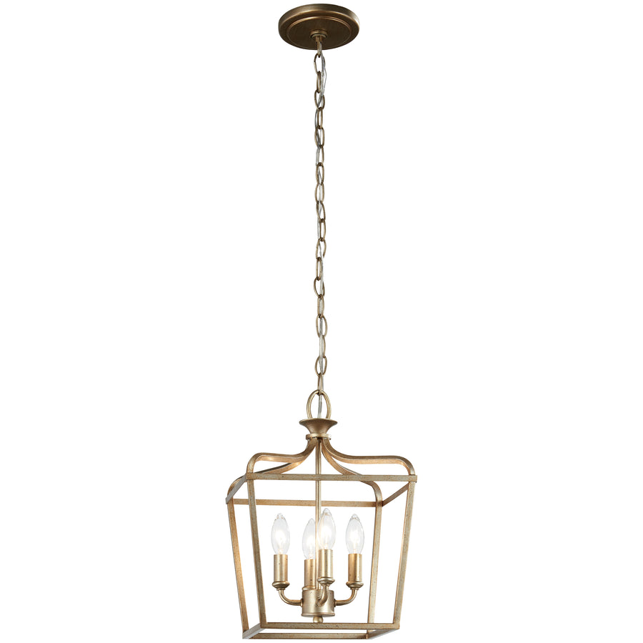Minka-Lavery Laurel Estate Brio Gold light in its chain-hung pendant configuration