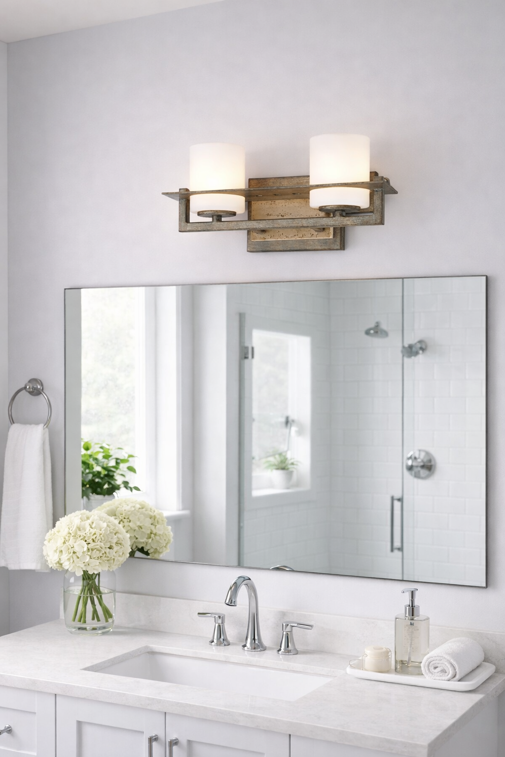 Minka-Lavery 6462-273 two-light bathroom vanity light in an aged patina iron finish