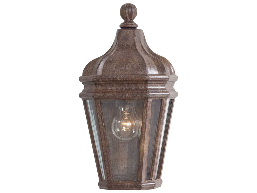 Minka-Lavery Harrison pocket lantern in Vintage Rust with clear glass panels