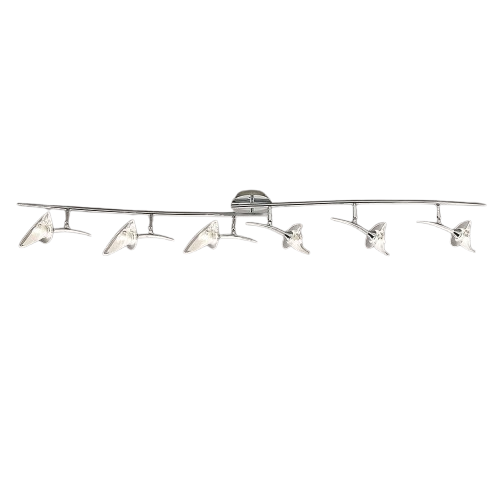 Flavia Linear 6-Light G9 Spot Light – Polished Chrome Adjustable Fixture
