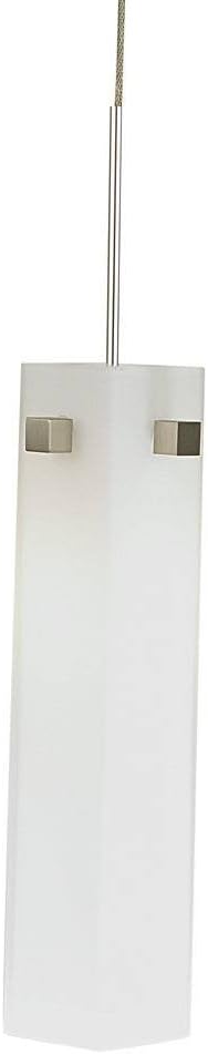 Alico Small Cube PC4600-10-16M mini pendant in Matte Satin Nickel with white opal glass