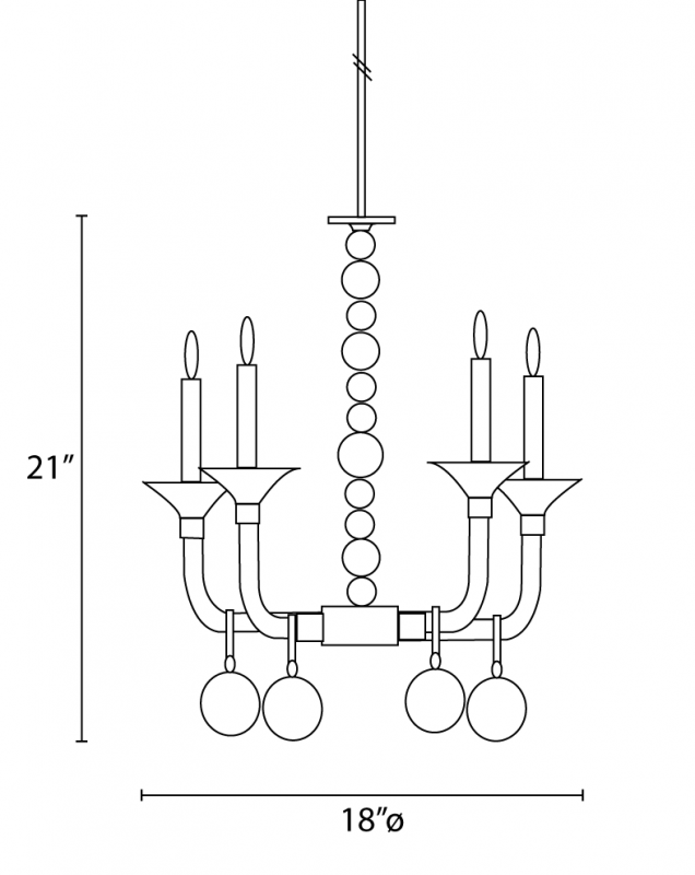 Matteo Crystal Bubble 4-Light Chandelier