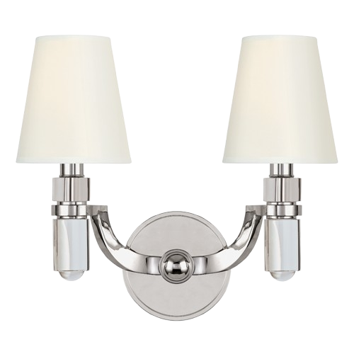 Dayton Two Light Wall Sconce In Polished Nickel By Hudson Valley
