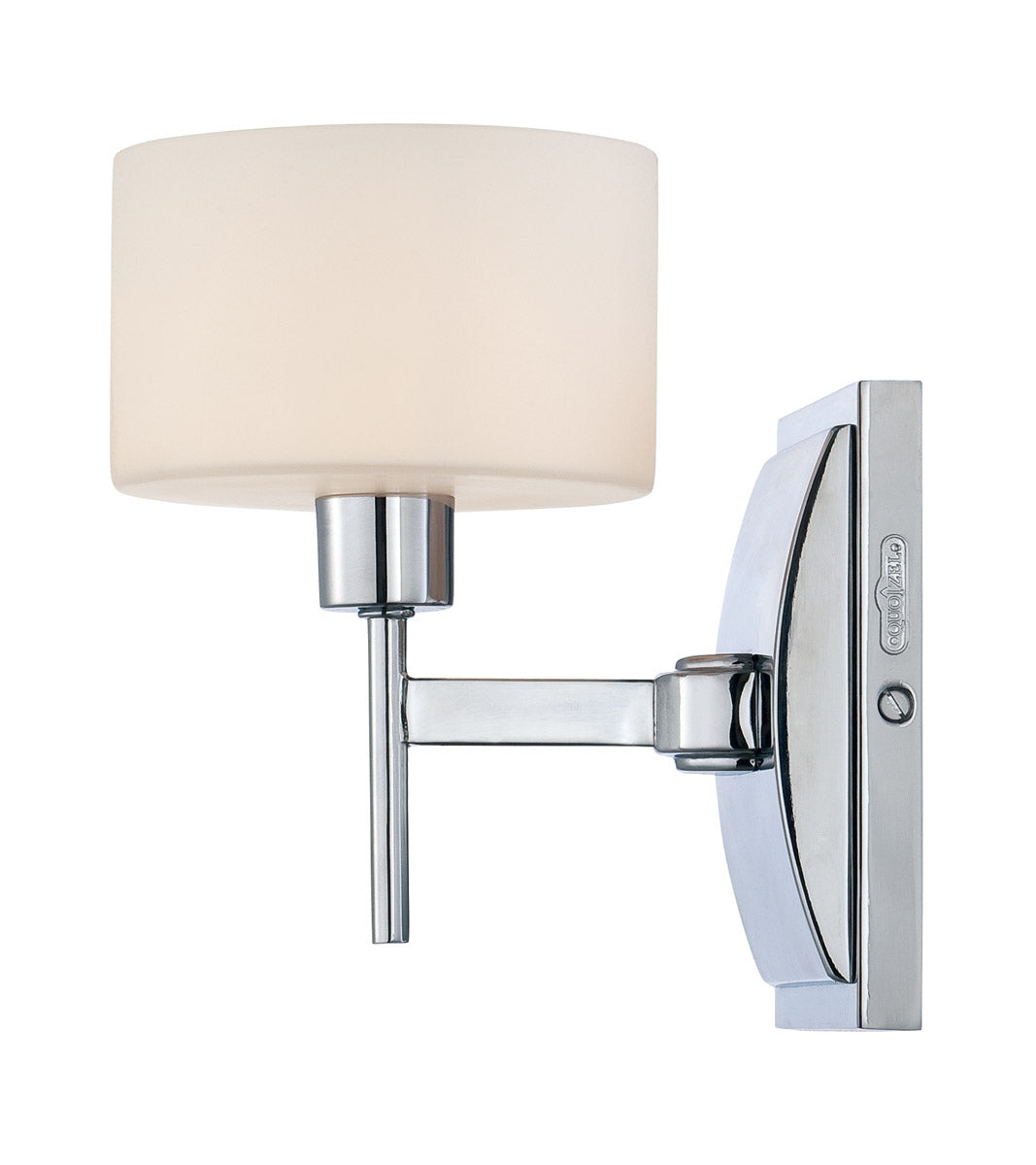 Side view of the Quoizel Asheton AST8601C showing its straight arm and bowed chrome backplate.