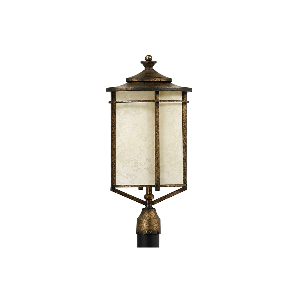 Quoizel BX9012DS post lantern with textured glass panels, upright framing and a decorative cap.