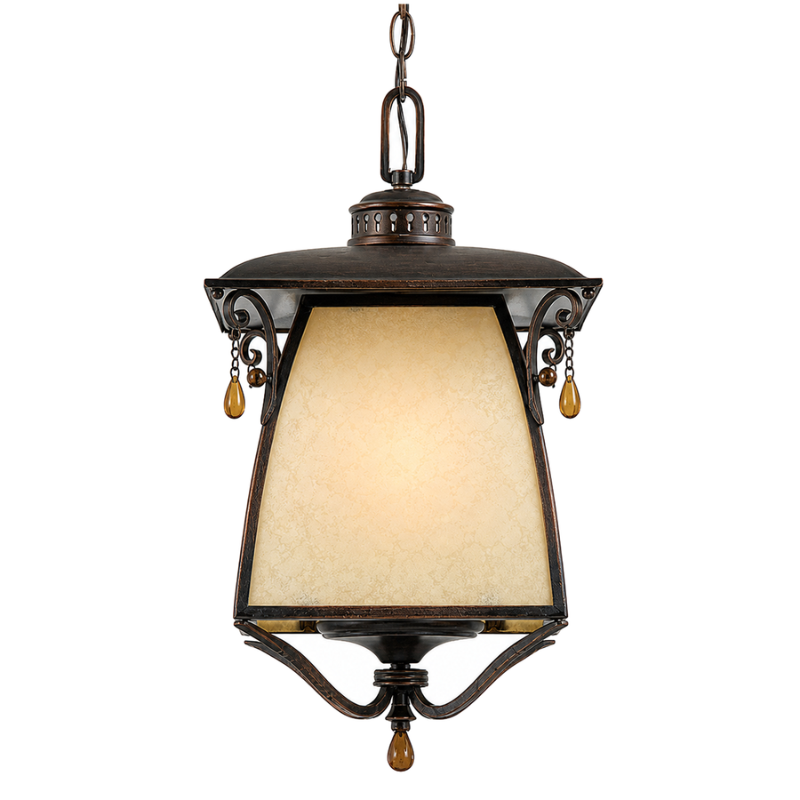 Quoizel Cozy Cottage - Large 19-Inch Hanging Lantern, Burnished Copper Finish — CZ1911BD