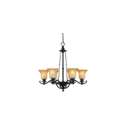 Genova chandelier with flared shades and a tall central stem