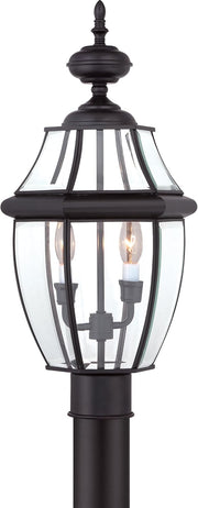 Quoizel Newbury NY9042K Mystic Black post lantern with clear beveled glass