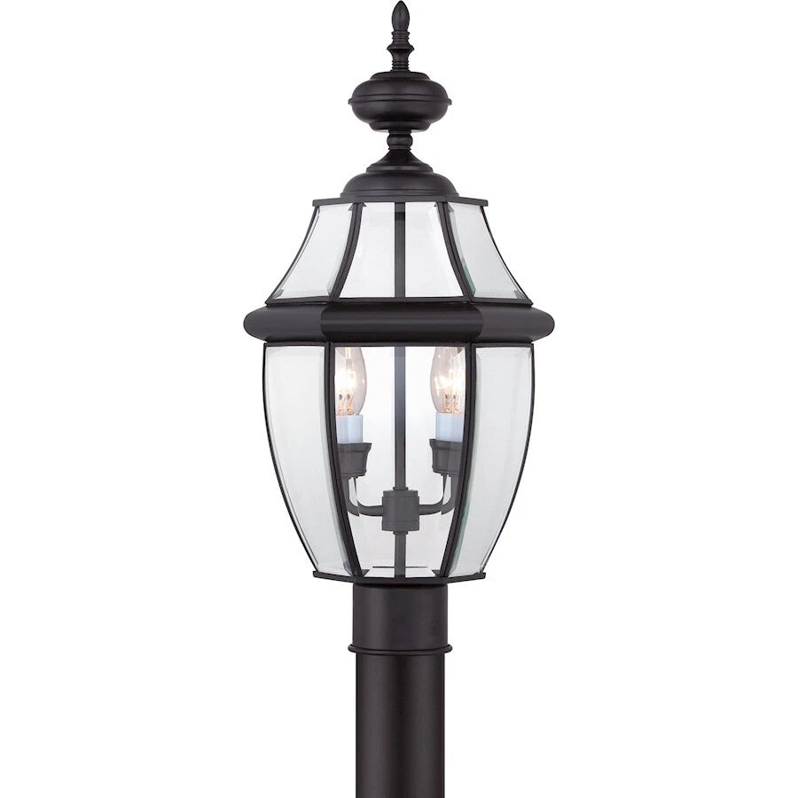 Quoizel Newbury NY9042K two-light outdoor post lantern in Mystic Black