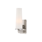 Quoizel Uptown Park Avenue Penthouse 1-Light Wall Sconce - Brushed Nickel W/ Fabric Shade — UPCL8701BN