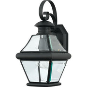 Quoizel Rutledge RJ8407K one-light outdoor wall lantern in Mystic Black with clear beveled glass