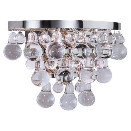 Robert Abbey Bling 2-Light Wall Sconce - Polished Nickel With Clear Layered Glass Drops