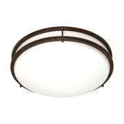 NUVO Lighting Glamour 60-908 three-light flush mount in Old Bronze with a white diffuser