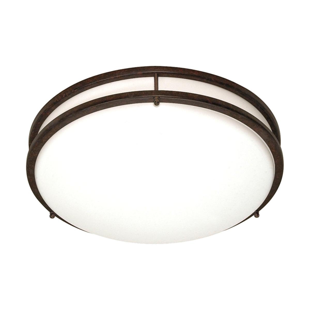 NUVO Lighting Glamour 60-908 three-light flush mount in Old Bronze with a white diffuser