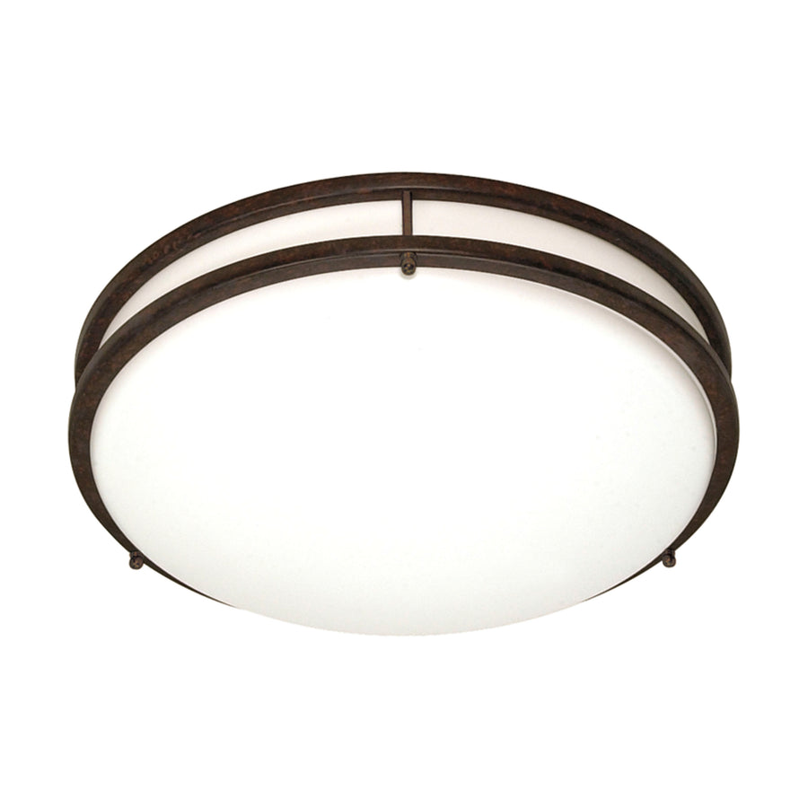 NUVO Lighting Glamour 60-908 three-light flush mount in Old Bronze with a white diffuser