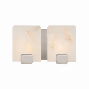 Hudson Valley Lake Grove 6292-SN satin-nickel vanity light with two veined rectangular panels